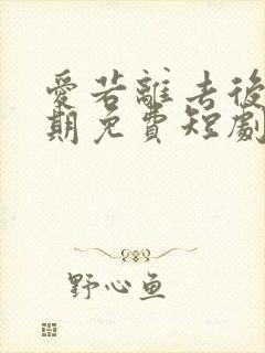 爱若离去后会无期免费短剧