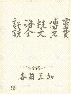 许洛枝傅霁清小说全文免费阅读