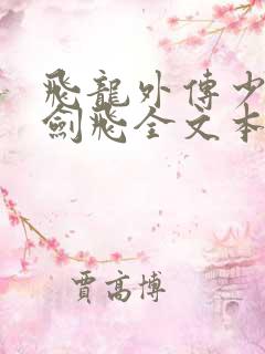 飞龙外传少年龙剑飞全文本阅读