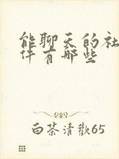 能聊天的社交软件有哪些