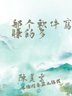 那个软件写小说赚的多