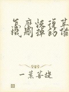 怎么恢复苹果手机删掉的备忘录