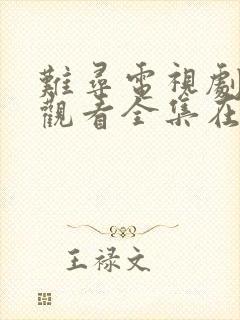 难寻电视剧免费观看全集在线播放