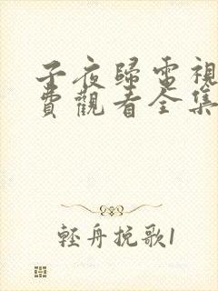 子夜归电视剧免费观看全集高清21