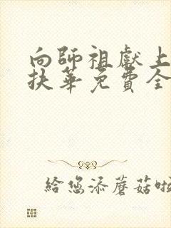 向师祖献上咸鱼扶华免费全文阅读