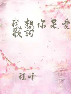 我想你是爱我的歌词