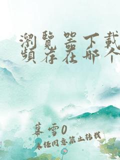 浏览器下载的视频存在哪个文件夹