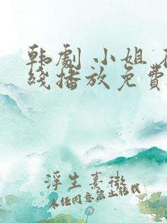 韩剧 小姐 在线播放免费观看