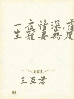 一夜情深,霍先生宠妻无度