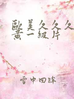 欧美久久久久特黄一级片