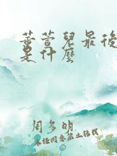 董萱儿最后结局是什么