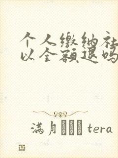 个人缴纳社保可以全额退吗 怎么退