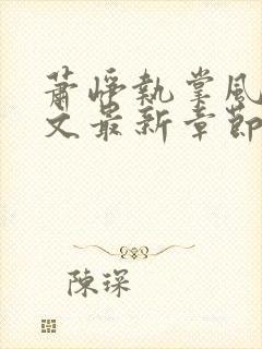 萧峥执掌风云全文最新章节