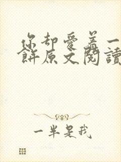 你却爱着一个烧饼原文阅读