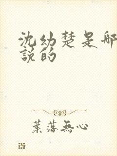 沈幼楚是哪本小说的