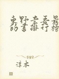 东野圭吾最好看的书排行榜