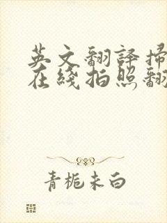 英文翻译扫一扫在线拍照翻译器