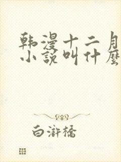 韩漫十二月原著小说叫什么