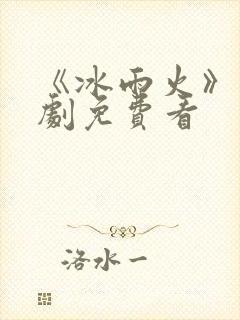 《冰雨火》电视剧免费看