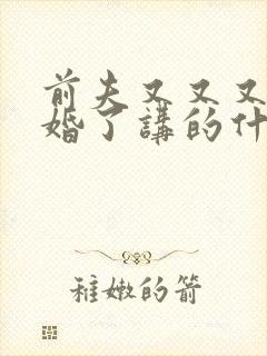 前夫又又又想复婚了讲的什么