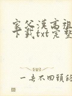家父汉高祖小说下载txt完整
