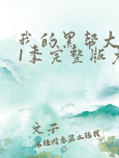 我的黑帮大佬第1季完整版免费观看