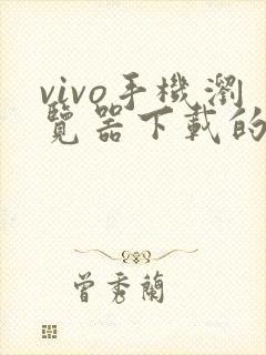 vivo手机浏览器下载的视频在哪个文件夹