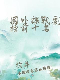 国外谍战剧排行榜前十名