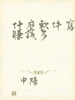 什么软件写小说赚钱多