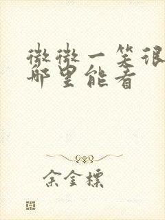 微微一笑很倾城哪里能看