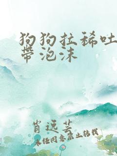 狗狗拉稀吐黄水带泡沫
