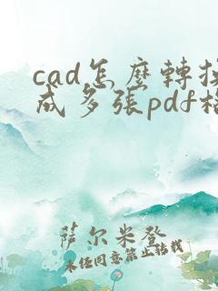 cad怎么转换成多张pdf格式