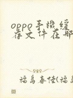 oppo手机缓存文件在哪个文件夹