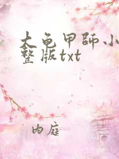 大龟甲师小说完整版txt