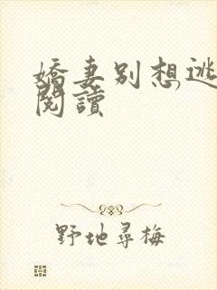 娇妻别想逃全文阅读