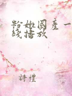 粉嫩国产一区在线播放