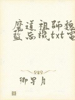 魔道祖师魏无羡蓝忘机txt电子版