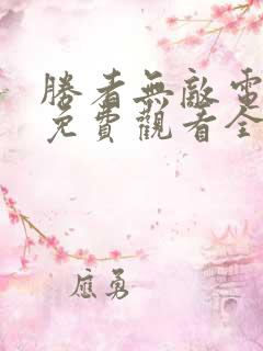 胜者无敌电视剧免费观看全集高清