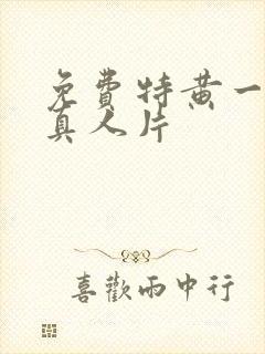 免费特黄一级大真人片