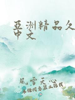 亚洲精品久久久中文