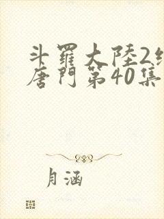 斗罗大陆2绝世唐门第40集