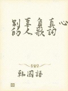 别辜负真心爱你的人歌词