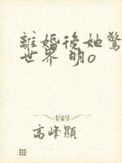 离婚后她惊艳了世界 明o