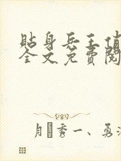 贴身兵王俏总裁全文免费阅读