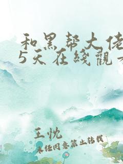 和黑帮大佬365天在线观看