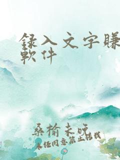 录入文字赚钱的软件