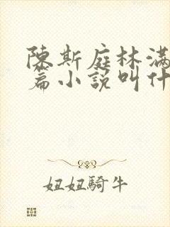 陈斯庭林满番外篇小说叫什么