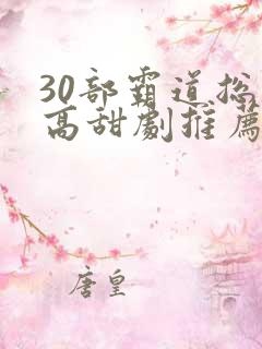 30部霸道总裁高甜剧推荐