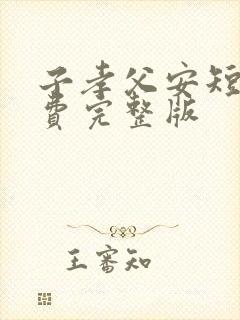 子孝父安短剧免费完整版