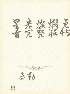 星光灿烂免费观看完整版45集